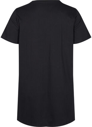 Langes Baumwoll-T-Shirt mit kurzen Ärmeln, Black Tiger w. Foil, Packshot image number 1
