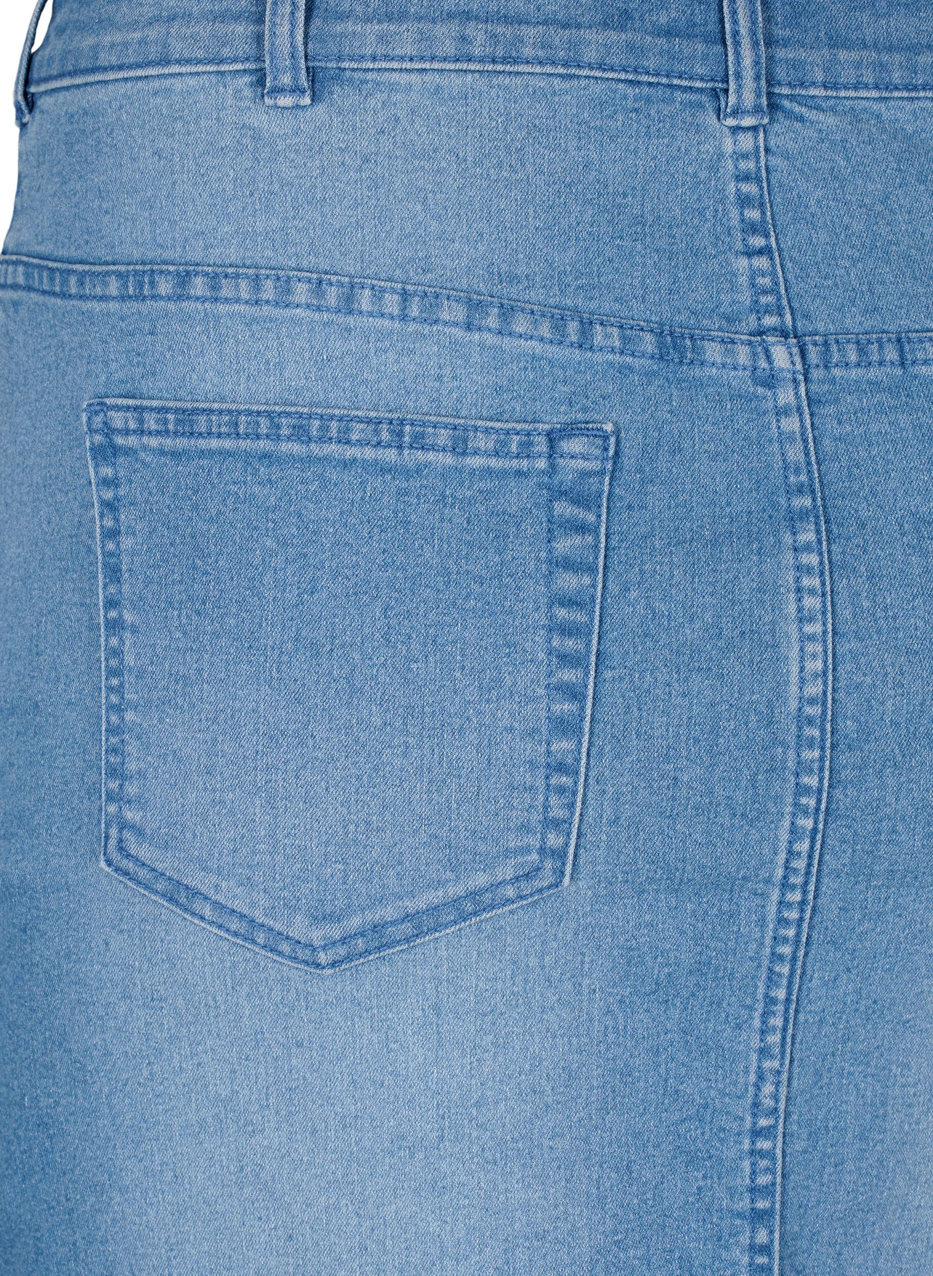ZizziEng anliegender Jeansrock, Blau, Packshot image number 3