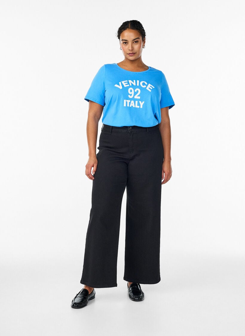 T-Shirt mit Print, Blau, Model image number 1