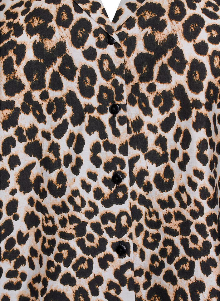 Geblümte Bluse mit V-Ausschnitt, Braun, Packshot image number 2