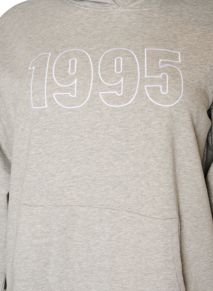 Hoodie mit besticktem Motiv, Grau, Packshot image number 2