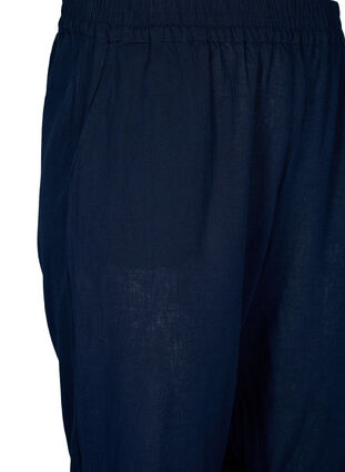 Einfarbige Baumwollhose mit Leinen, Navy Blazer, Packshot image number 2