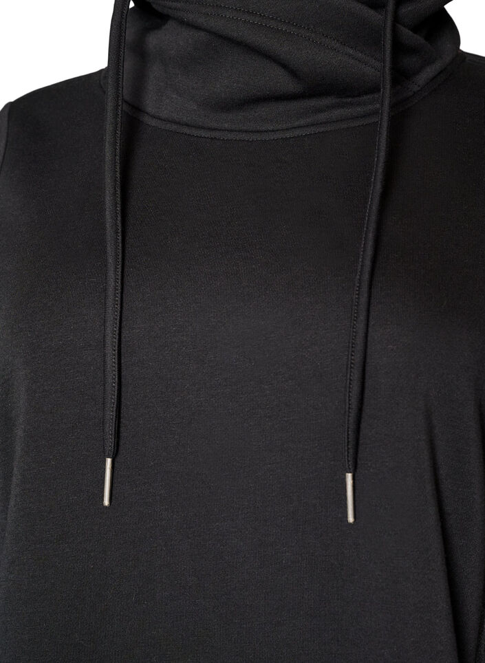 Sweatshirt mit Stehkragen und Taschen, Schwarz, Packshot image number 2