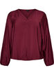 Bluse mit Balloneffekt und Chiffondetails, Rot, Packshot image number 0