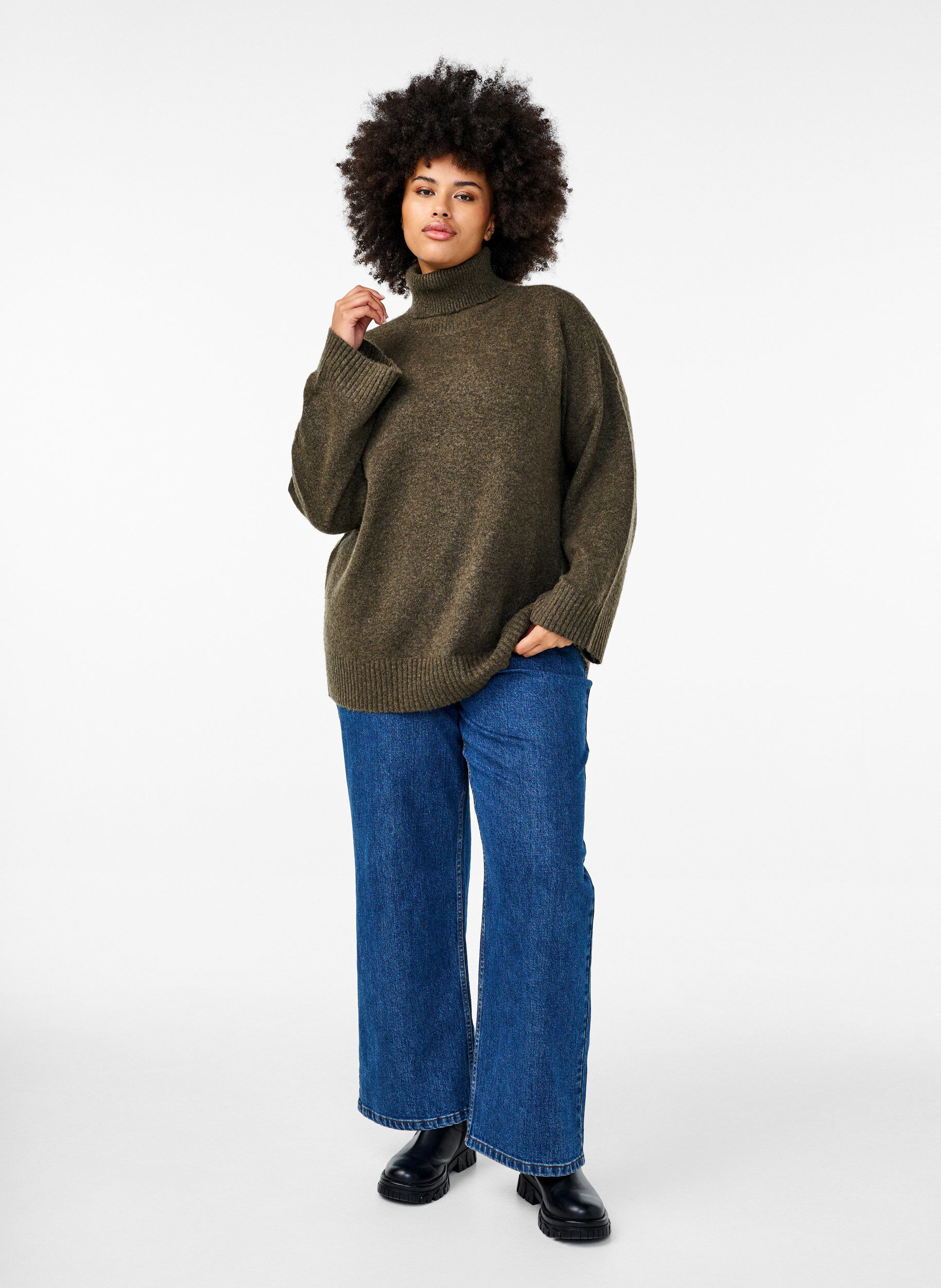 ZizziRollkragenpullover aus Strick, Sea Turtle Mel., Model image number 3