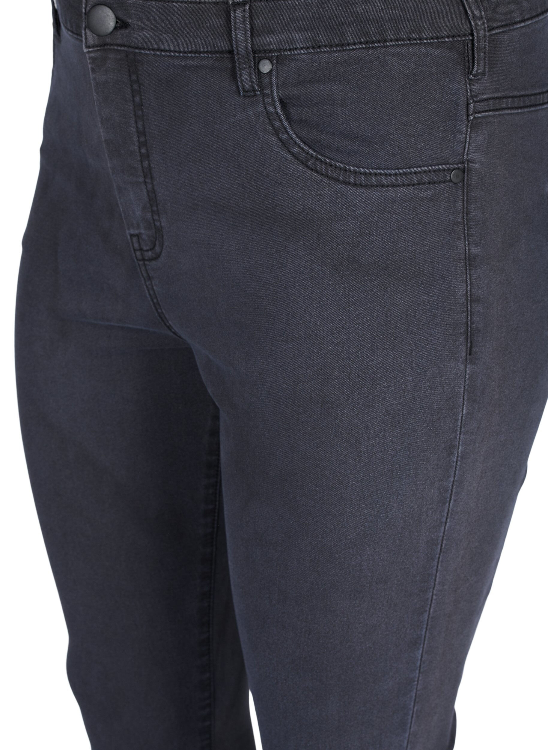 ZizziHochtaillierte Super Slim Amy Jeans, Grau, Packshot image number 2
