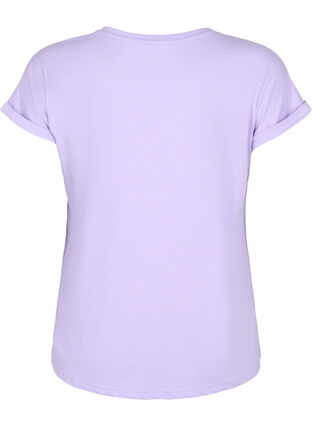 Kurzärmeliges T-Shirt aus einer Baumwollmischung, Lavender, Packshot image number 1