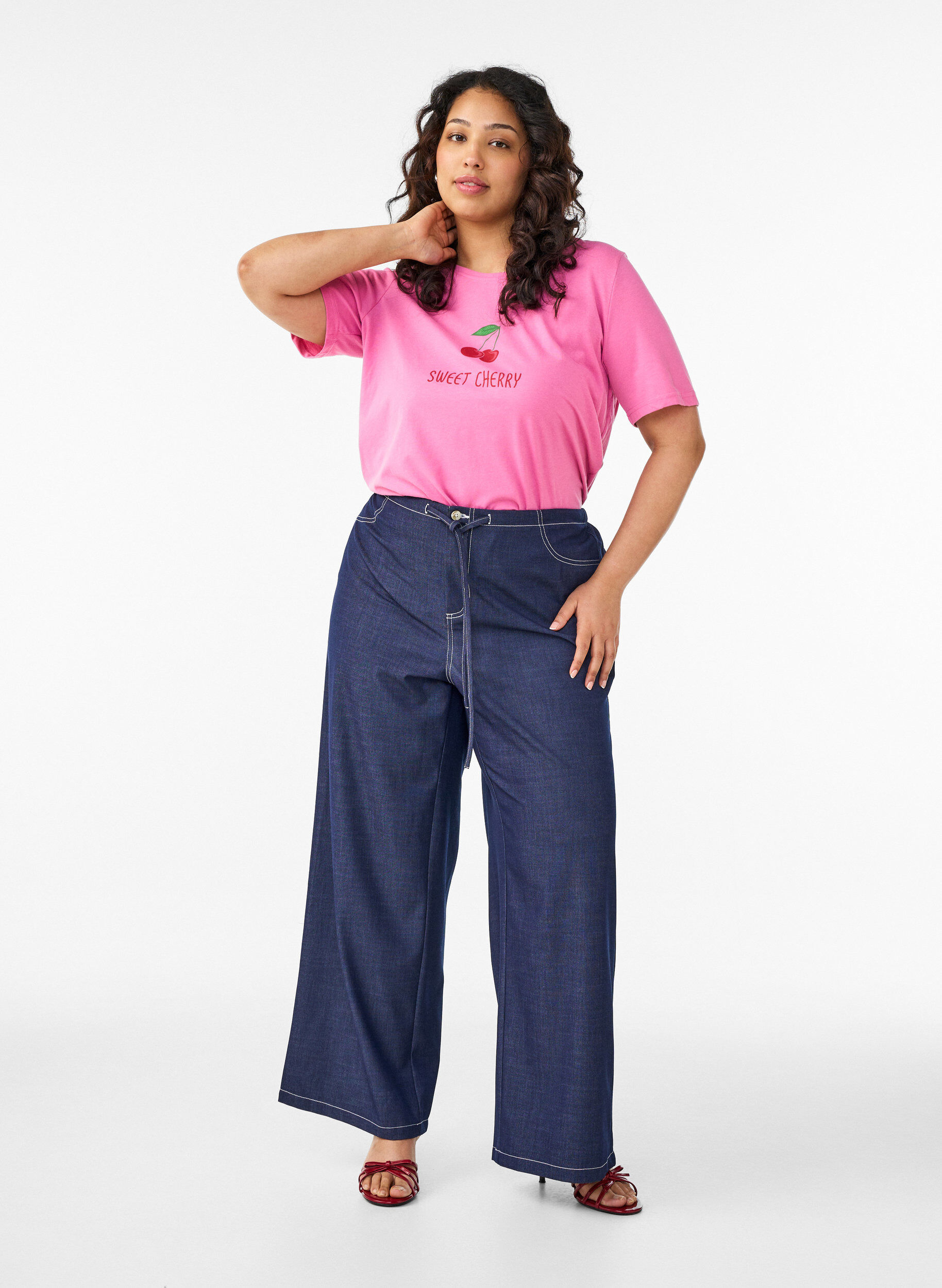 ZizziT-Shirt mit Print, Pink, Model image number 1