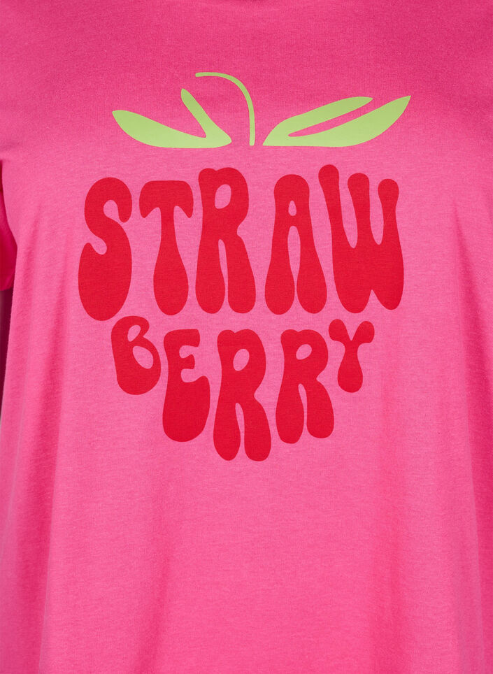 Baumwoll-T-Shirt mit Motiv, Raspb. w. Strawberry, Packshot image number 2