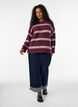 Strickbluse mit doppelten Kontraststreifen, Rot, Model image number 1