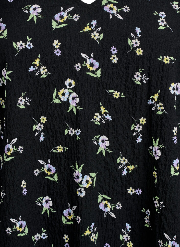 FLASH - Kleid mit kurzen Ärmeln und V-Ausschnitt, Schwarz, Packshot image number 2