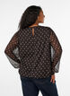 Gepunktete Bluse aus Chiffon mit transparenten &Auml;rmeln, Braun, Model image number 2