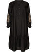 Kleid aus Viskose mit Stickerei und Stufenvolants, Schwarz, Packshot image number 0