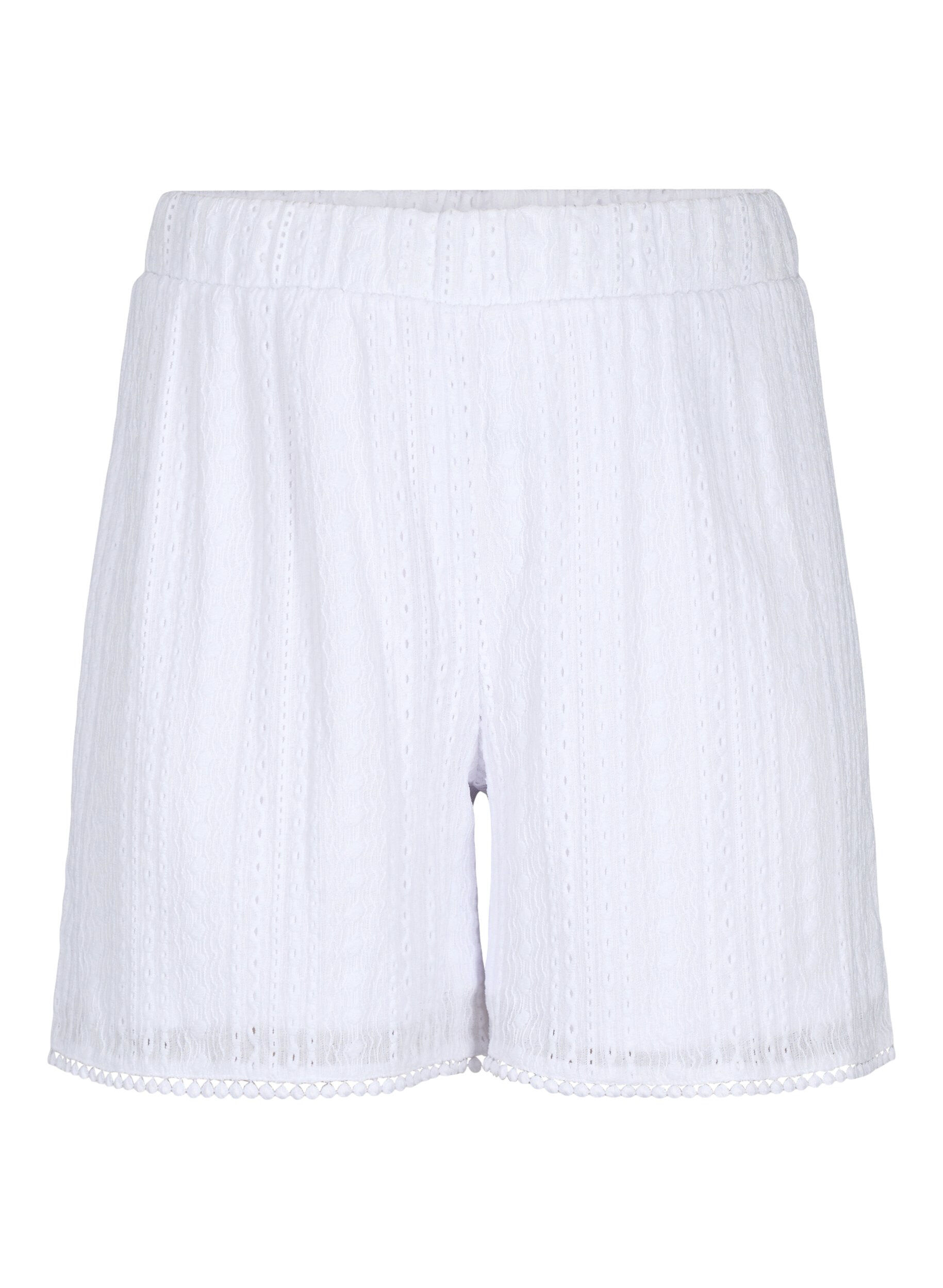 ZizziShorts mit strukturiertem Muster, Bright White, Packshot image number 0