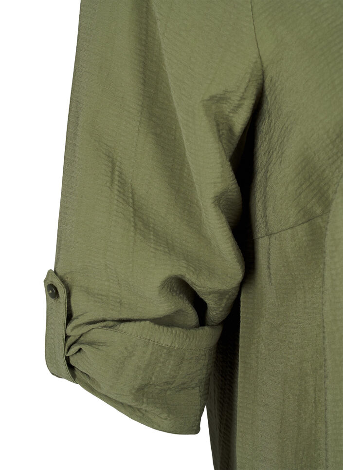 Viskose-Hemdbluse mit 3/4-Arm, Winter Moss, Packshot image number 3