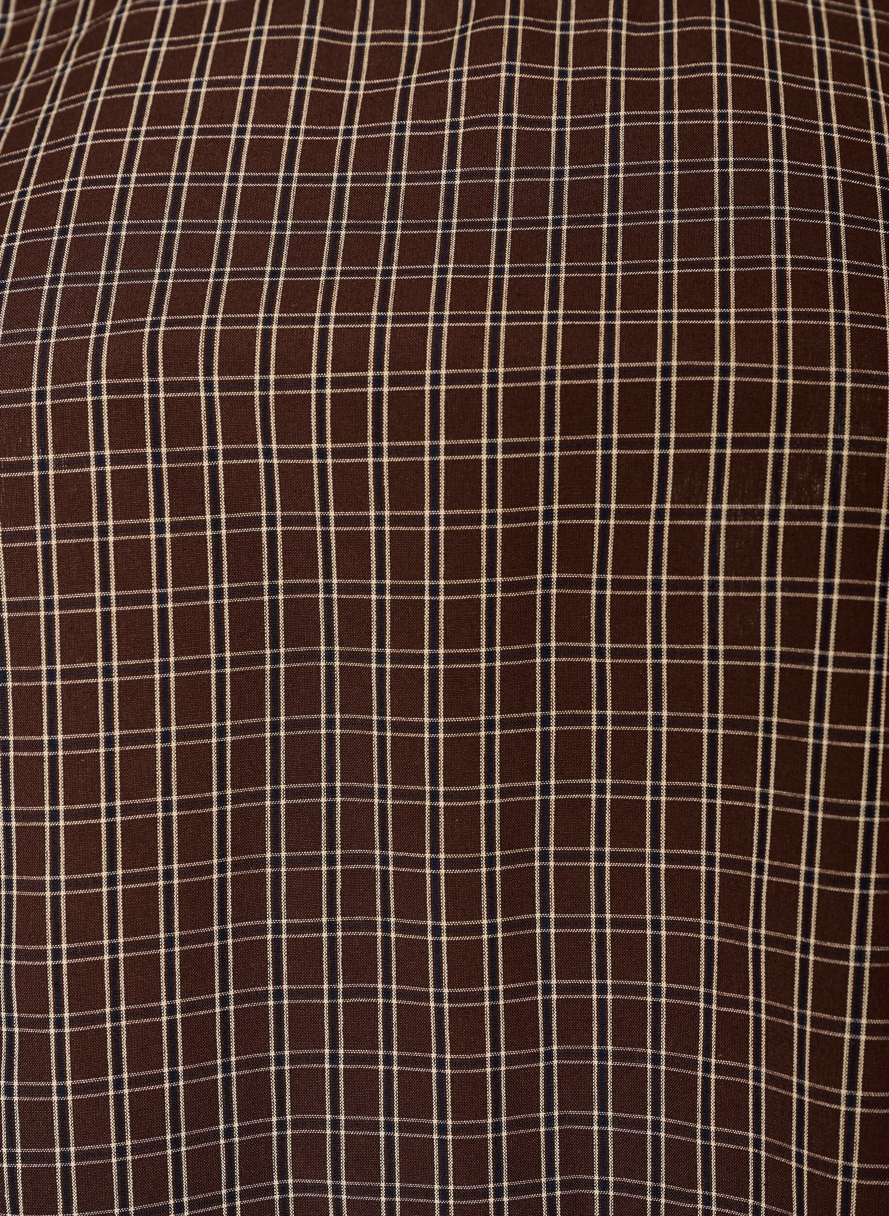 ZizziKariertes Top mit asymmetrischen Spitzen, Braun, Packshot image number 2