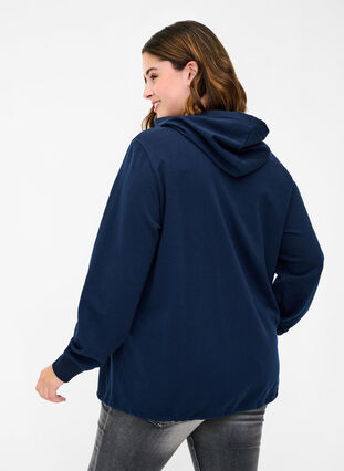 Sweatshirt mit Kapuze und Schnüren im Saum, Navy Blazer, Model image number 1