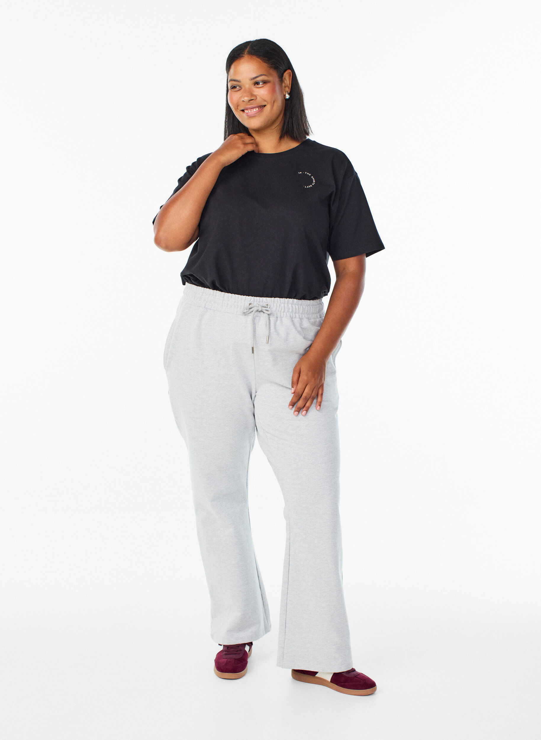 ZizziSportliches T-Shirt aus Bio-Baumwolle, Schwarz, Model image number 1