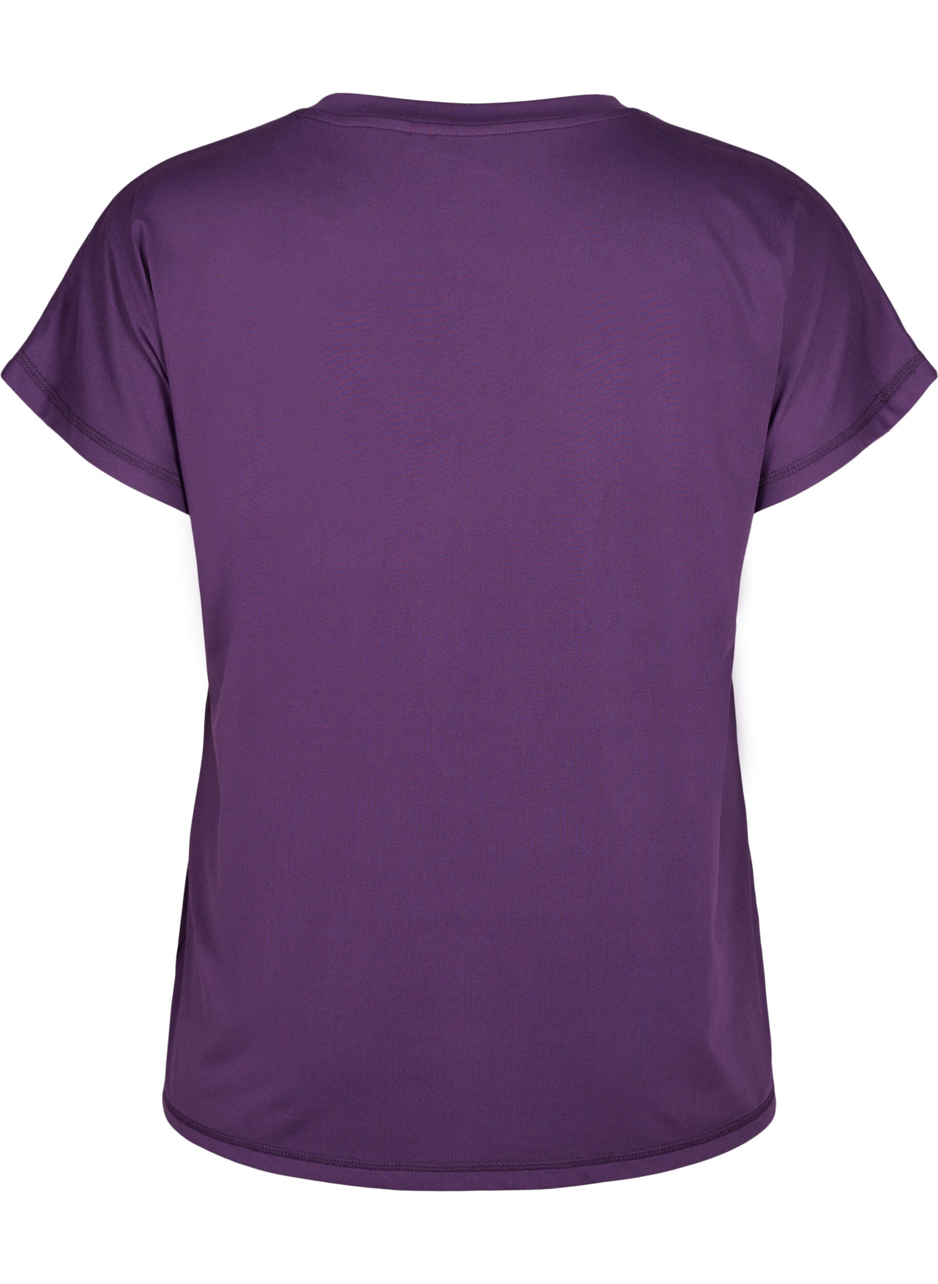 ZizziLockeres Trainings-T-Shirt mit V-Ausschnitt, Lila, Packshot image number 1