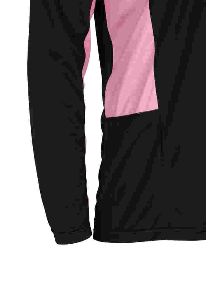 Skiunterhemd mit Kontraststreifen, Black w. Sea Pink, Packshot image number 3