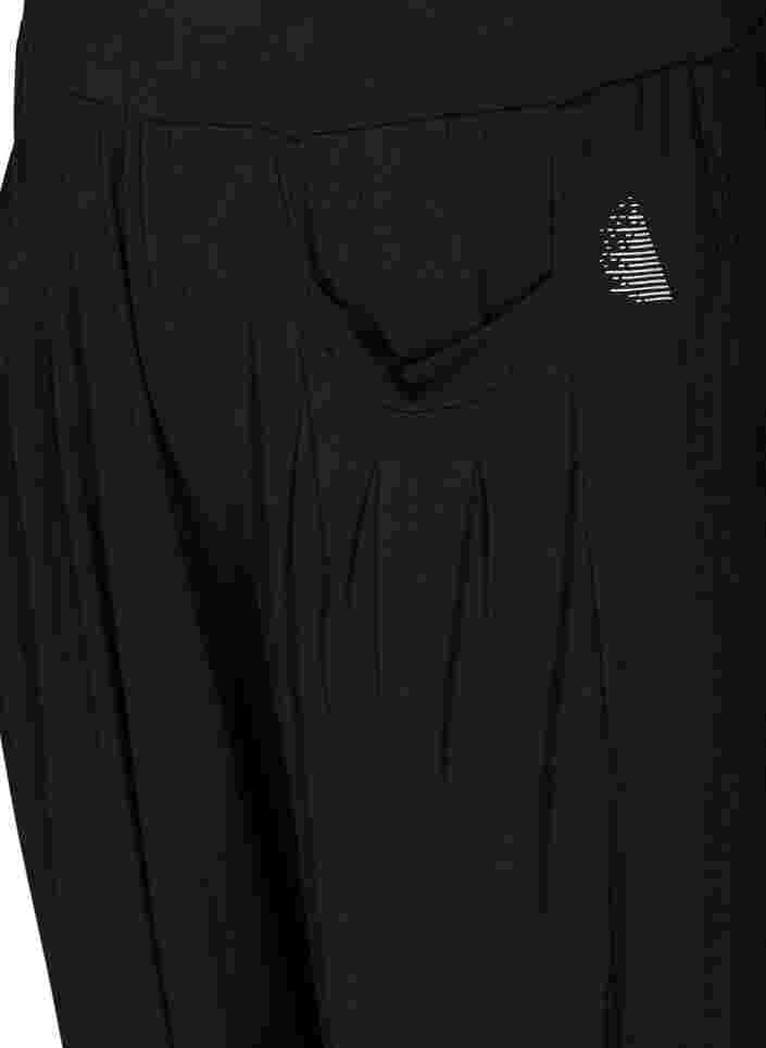 Lockere Hose aus Viskose mit Taschen, Black, Packshot image number 2