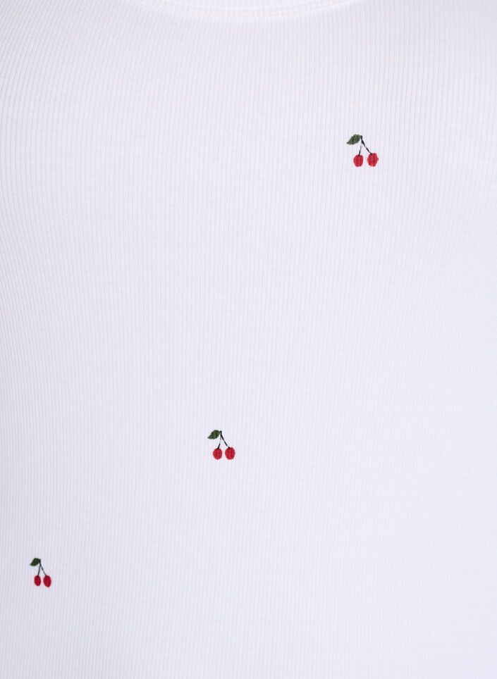 Tailleiertes Top mit Motiv, Wei&szlig;, Packshot image number 2