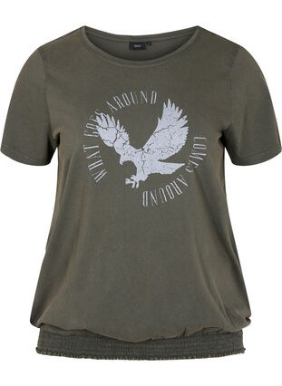 T-Shirt aus Bio-Baumwolle mit Smock, Ivy Acid Eagle AS S, Packshot image number 0