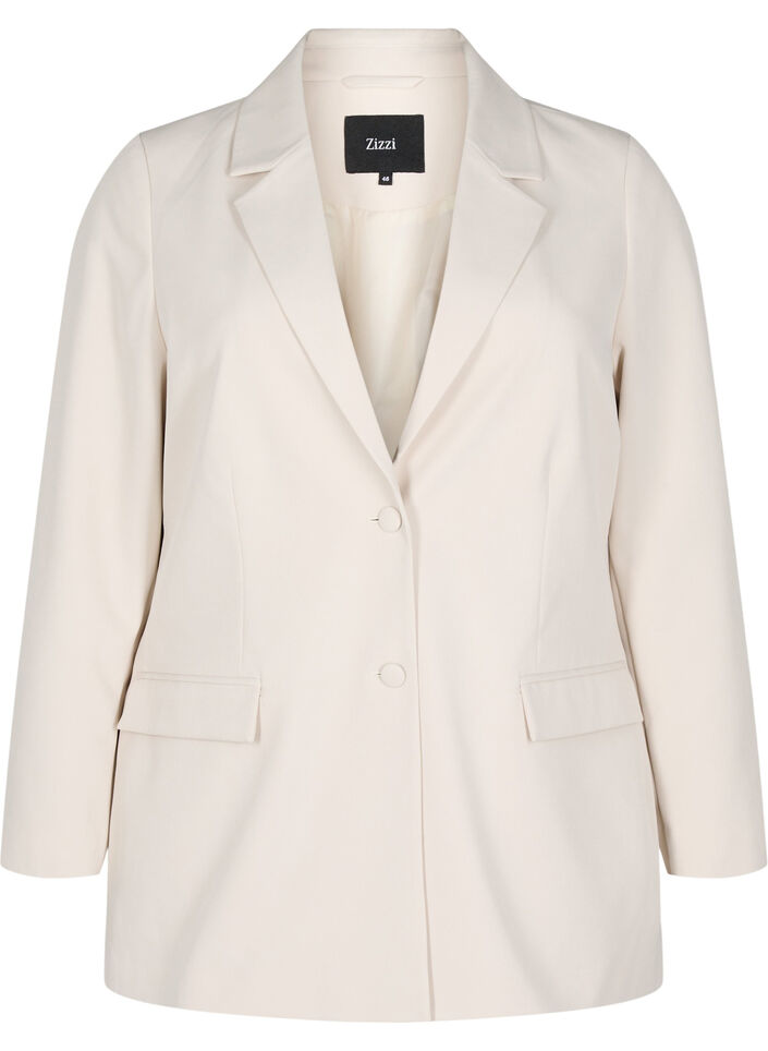 Klassischer Blazer mit Knopfverschluss, Beige, Packshot image number 0