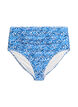 Bikini-Slip mit Print und hoher Taille, Blau, Packshot image number 0