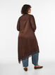 Kleid aus Satin mit Spitze und asymmetrischem Saum, Braun, Model image number 1