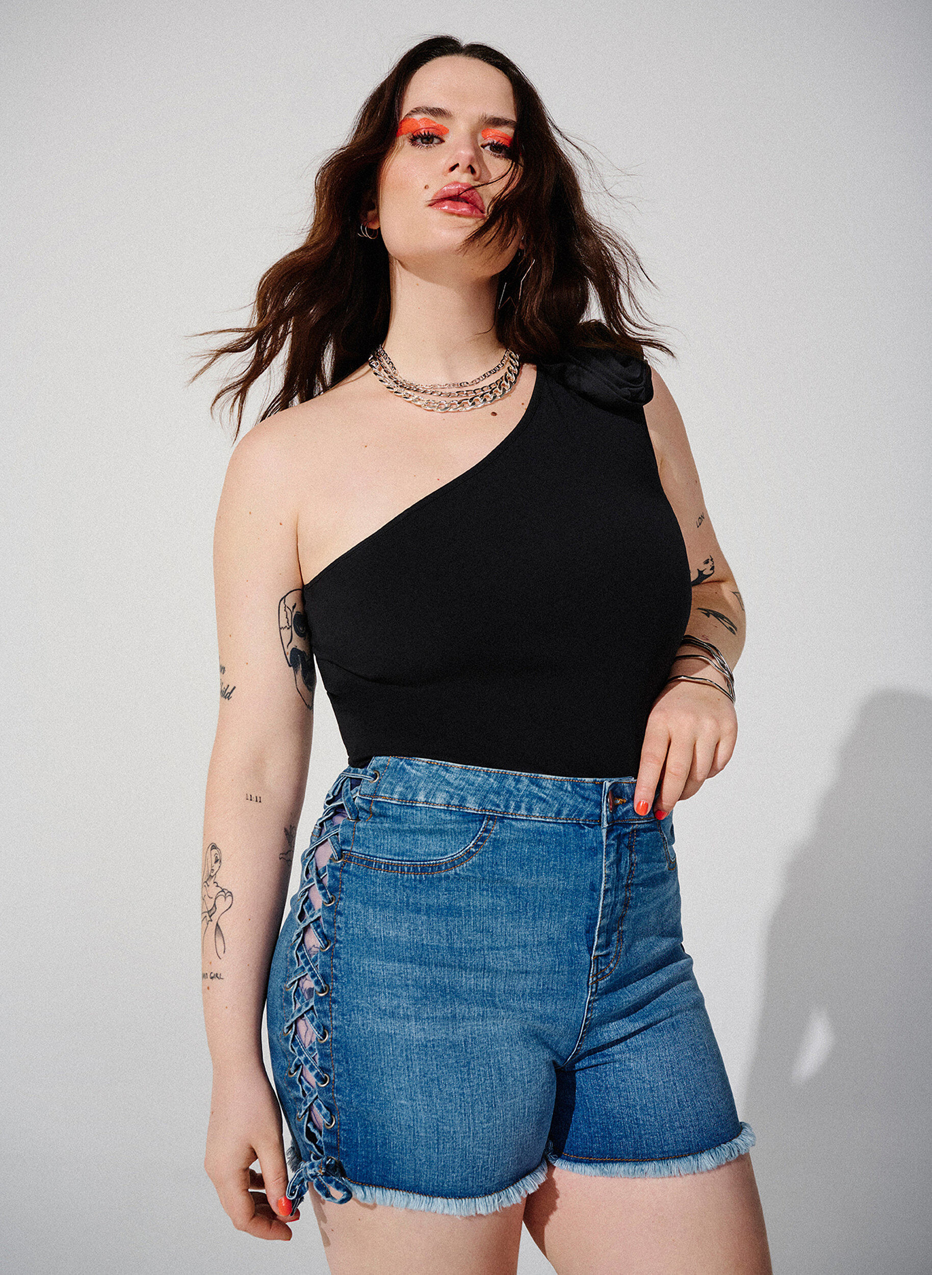 ZizziDenim-Shorts mit Schn&uuml;rdetails, Blue Denim, Image image number 0