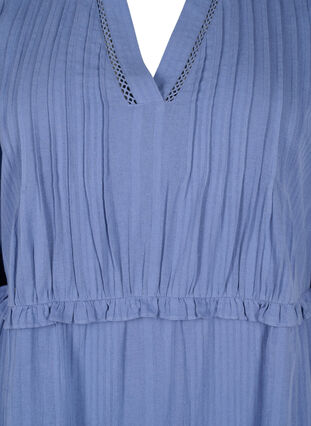 Baumwollkleid mit 3/4-Ärmeln und Rüschen, Moonlight Blue, Packshot image number 2