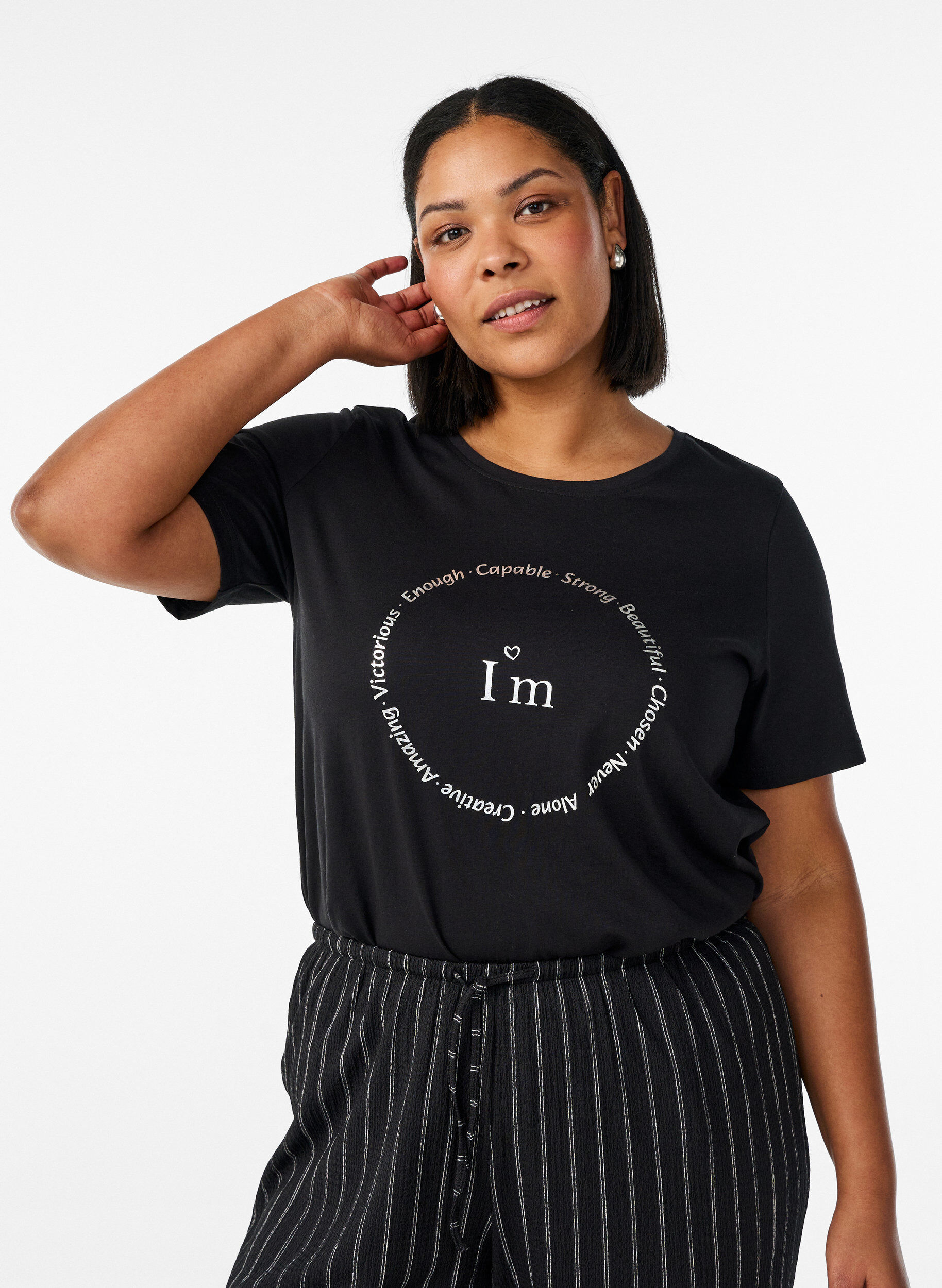 ZizziT-Shirt mit Print, Schwarz, Model image number 0