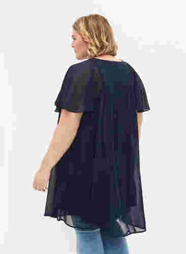 Lockeres Kleid mit kurzen Ärmeln, Navy Blazer, Model image number 1