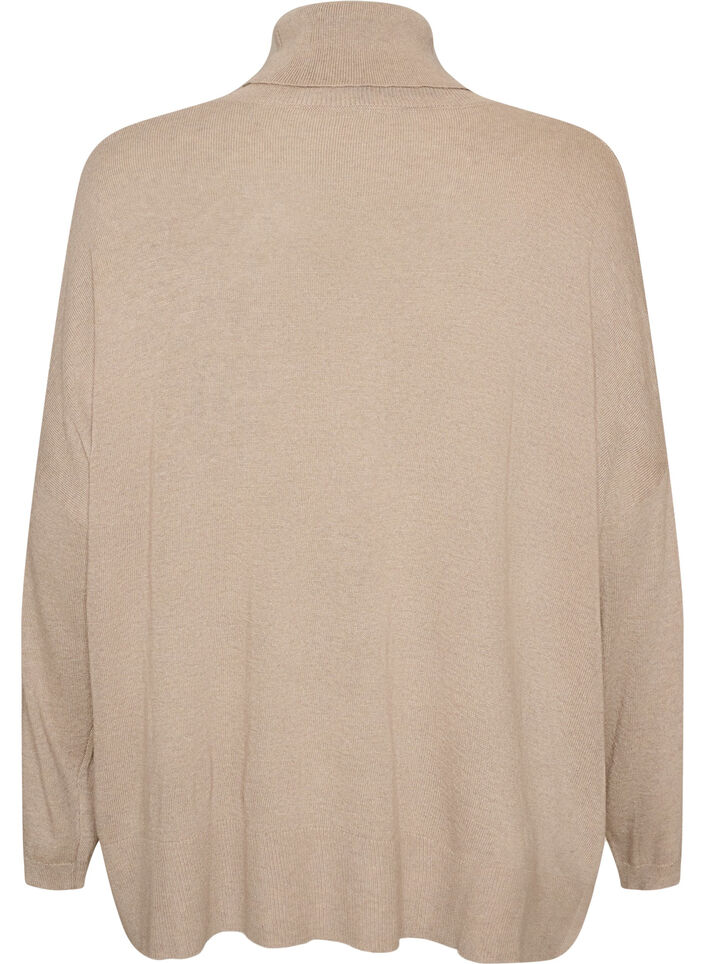 Rollkragenpullover mit lockerer Passform, Beige, Packshot image number 1