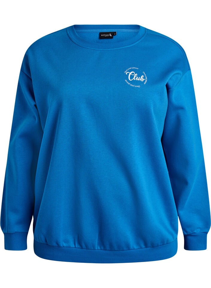 Sweatshirt mit Motiv auf der Vorderseite, Blau, Packshot image number 0