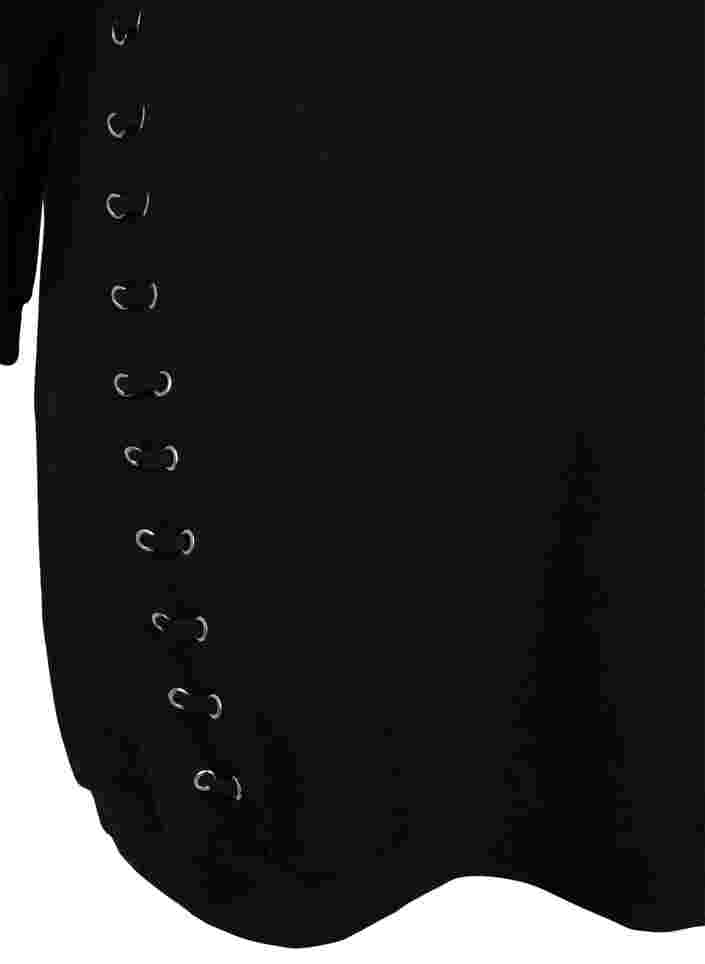 Sweat-Tunika aus Baumwolle mit Kordelzug, Black, Packshot image number 3