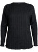 Bluse aus Jersey mit welliger Struktur, Schwarz, Packshot image number 0