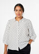 Bluse mit P&uuml;nktchenmuster und 3/4-&Auml;rmeln, Wei&szlig;, Model image number 0