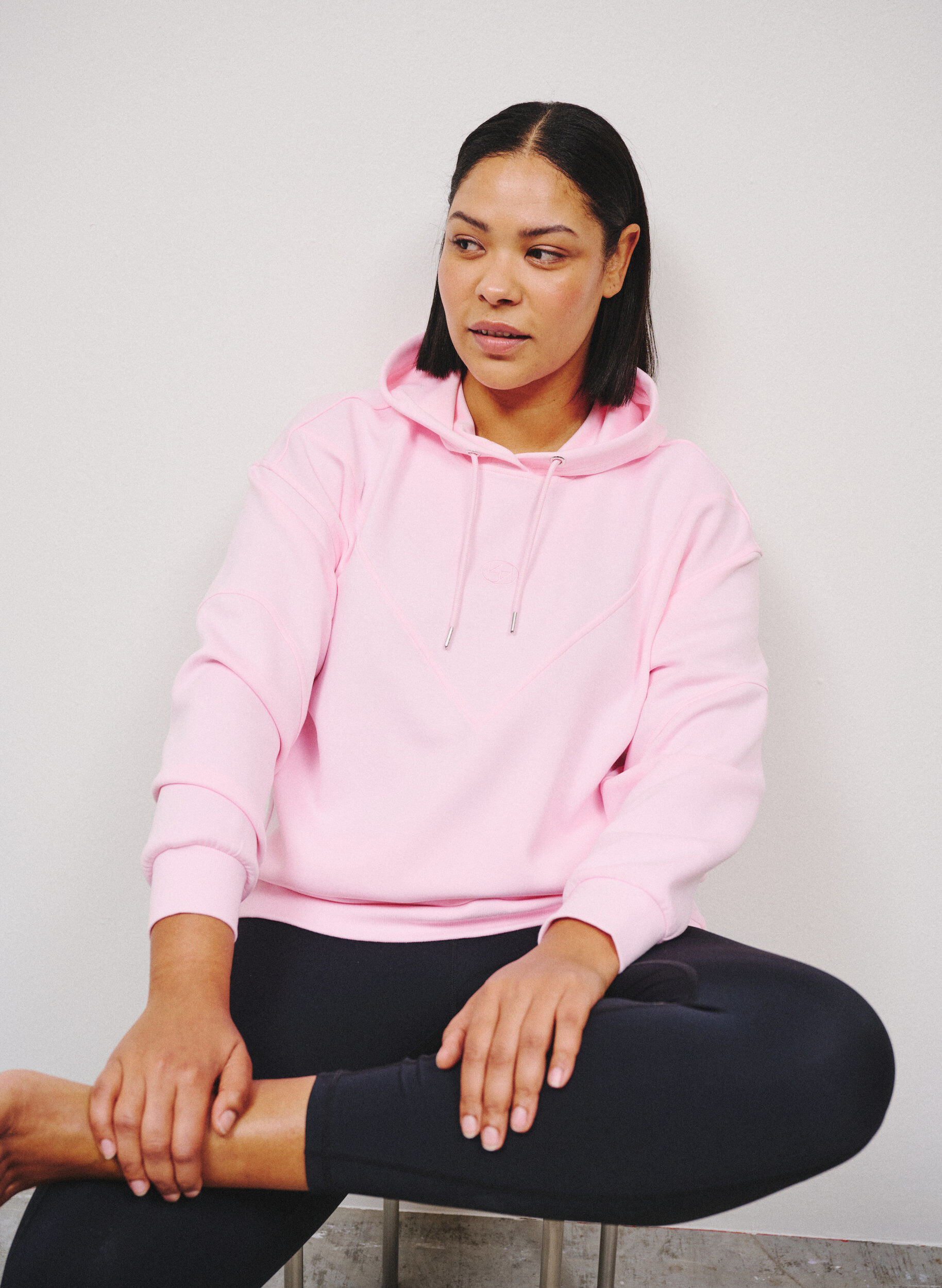 ZizziSportlicher Scuba-Hoodie mit Ziern&auml;hten, Pink, Image image number 0