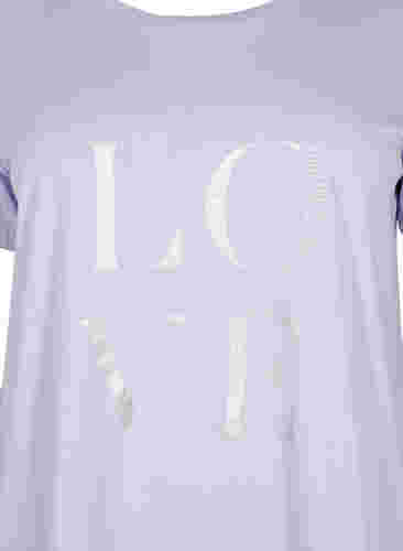Kurzärmeliges T-Shirt aus Baumwolle mit Druck, Lavender W. Love, Packshot image number 2