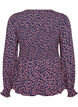 Bluse mit gesmoktem Oberteil und gebl&uuml;mtem Print, Blau, Packshot image number 1