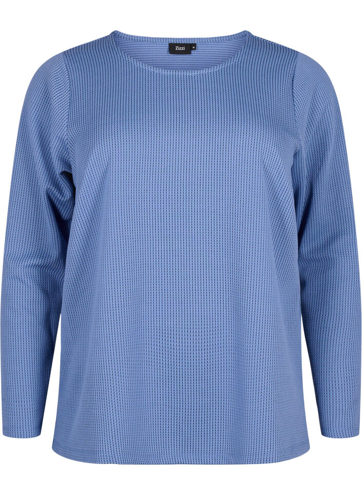 Strukturierte Bluse in A-Linie, Quiet Harbor, Packshot image number 0