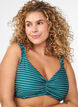 Gestreiftes Bikini Top mit herausnehmbarer Wattierung, Grün, Model image number 2