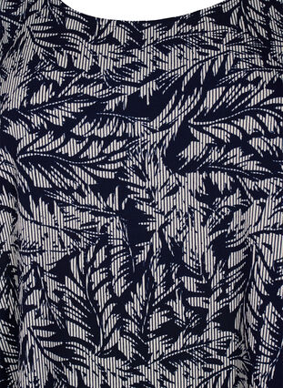 FLASH – Kurzärmelige Bluse mit Print, Off White Blue Leaf, Packshot image number 2