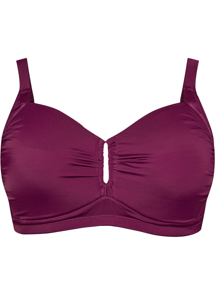 Gepolstertes Bikini Top mit Ringdetail, Lila, Packshot image number 0