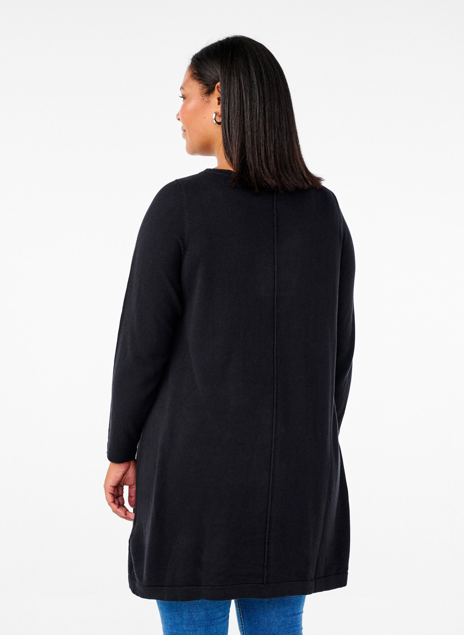 ZizziStrickkleid aus Baumwoll-Viskose-Mischung, Schwarz, Model image number 2