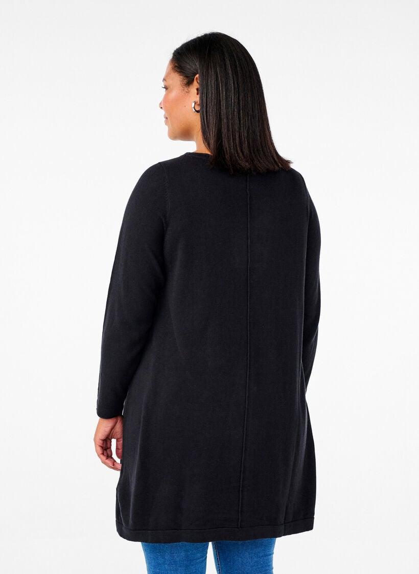 Strickkleid aus Baumwoll-Viskose-Mischung, Schwarz, Model image number 2