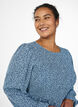 Kleid mit gesmoktem Oberteil und kleingebl&uuml;mtem Muster, Blau, Model image number 3