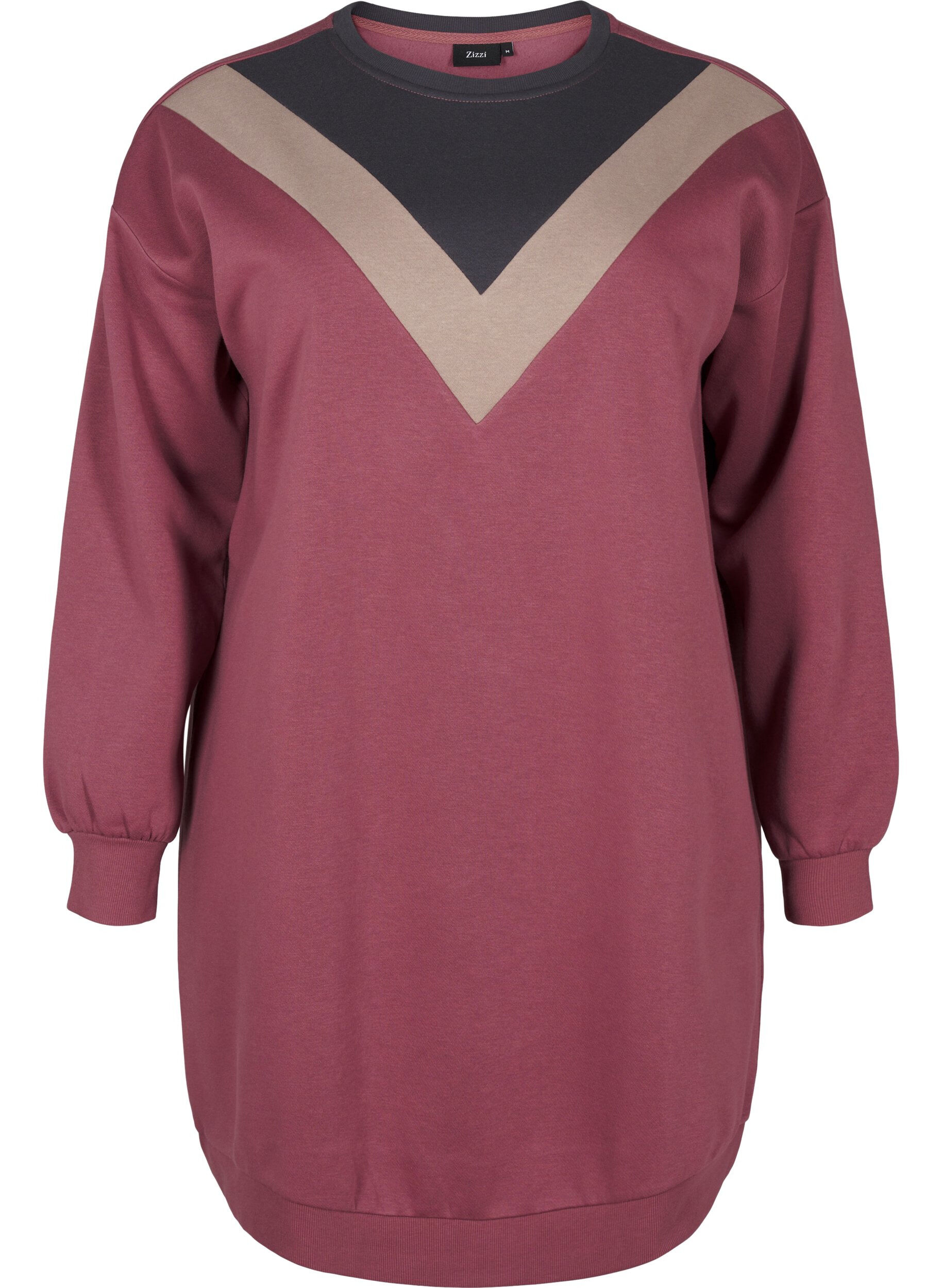 ZizziLanges Sweatshirt mit Farbblock, Rose B. Color Block, Packshot image number 0